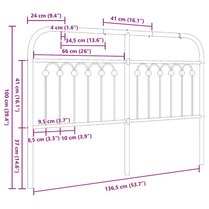 Metal Replace Headboard White 135 cm