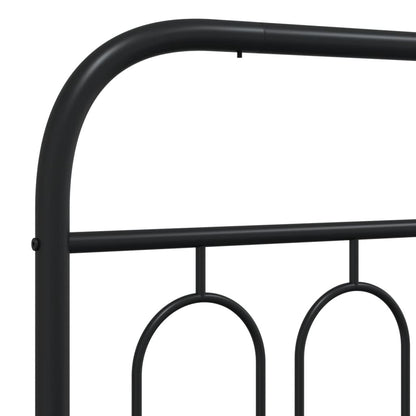 Metal Bed Frame without Mattress with Footboard Black 107x203cm