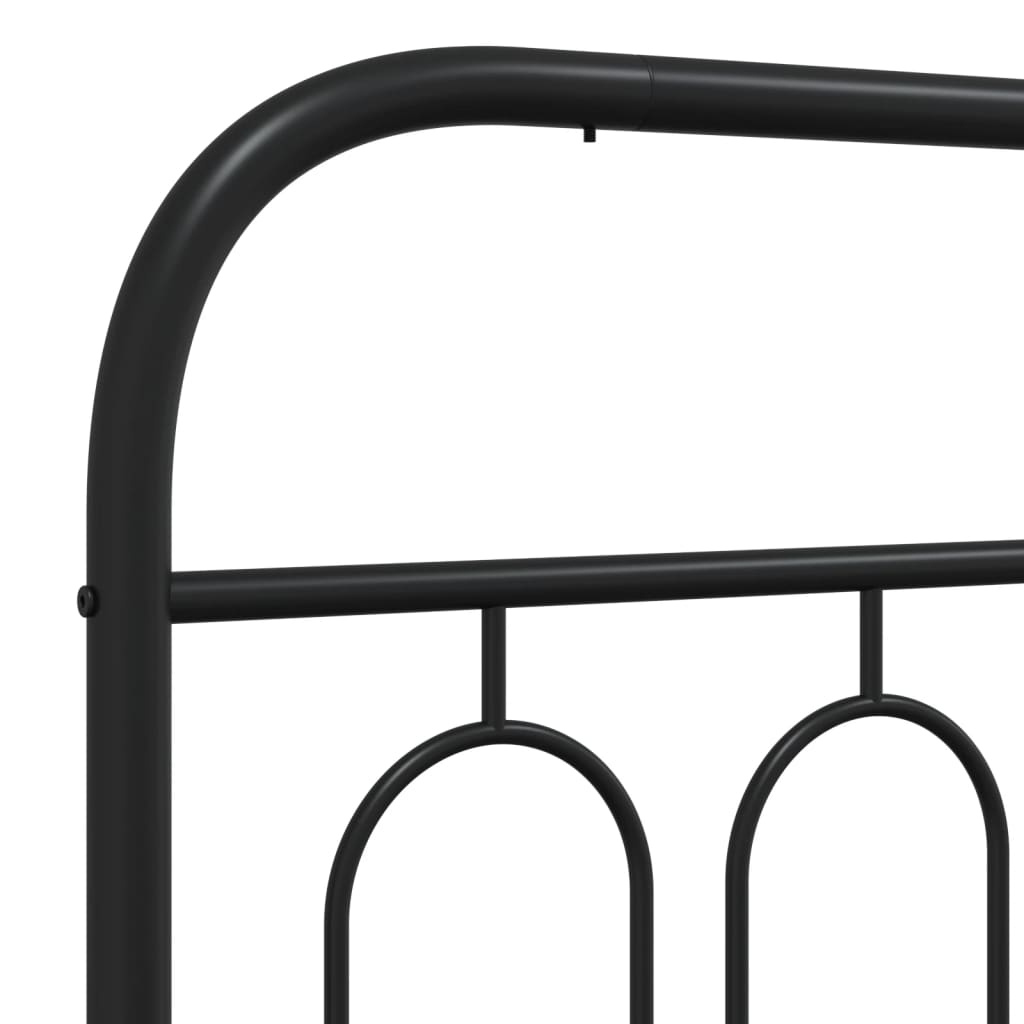 Metal Bed Frame without Mattress with Footboard Black 120x200cm