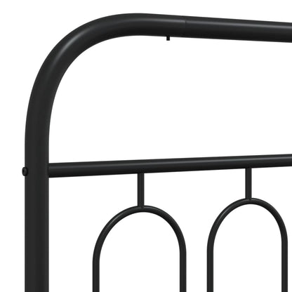 Metal Bed Frame without Mattress with Footboard Black 120x200cm