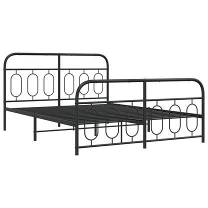Bed Frame Black Steel Full Bed Frame Rectangular Modern