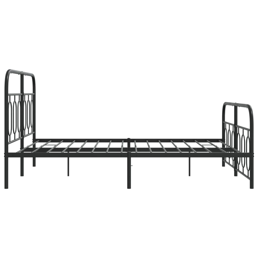 Bed Frame Black Steel Full Bed Frame Rectangular Modern