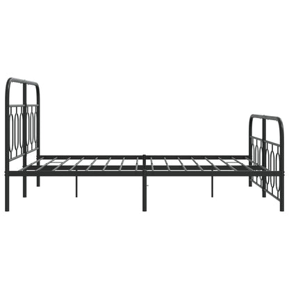 Bed Frame Black Steel Full Bed Frame Rectangular Modern