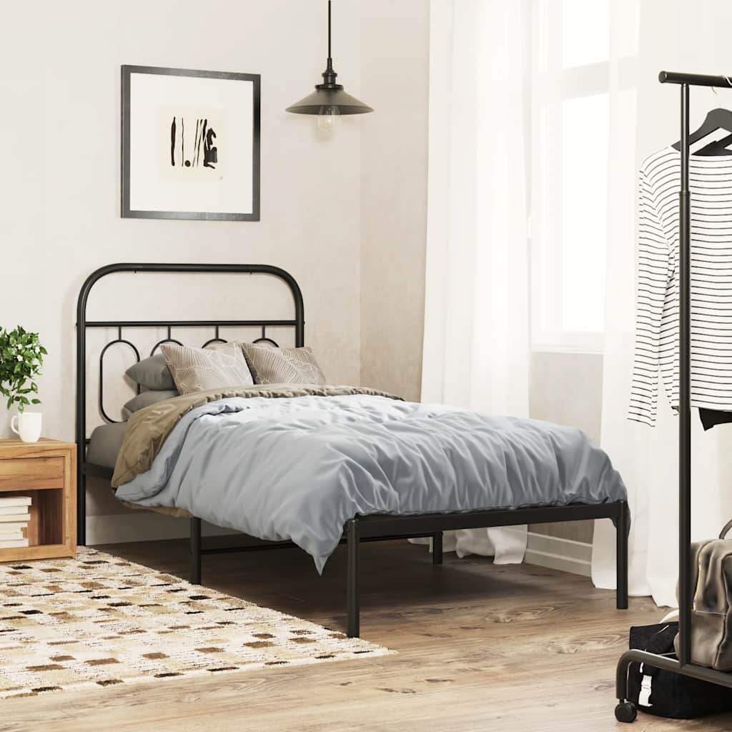 Metal Replace Headboard Black 90 cm