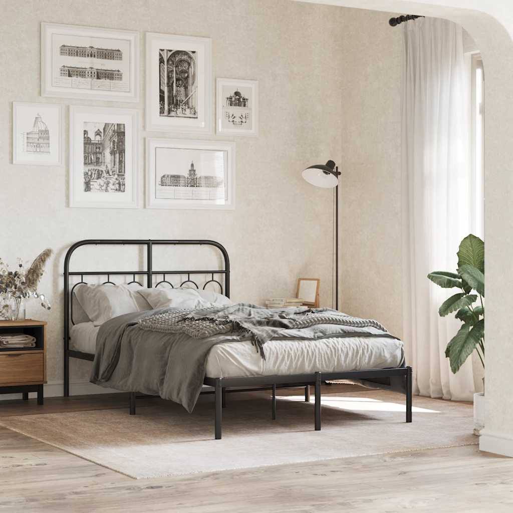 Metal Replace Headboard Black 120 cm