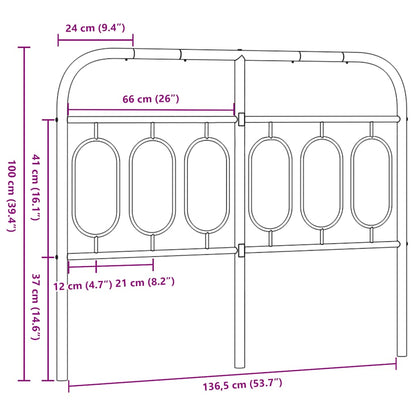 Metal Replace Headboard Black 137 cm