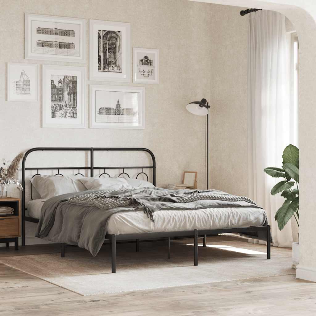 Metal Replace Headboard Black 150 cm