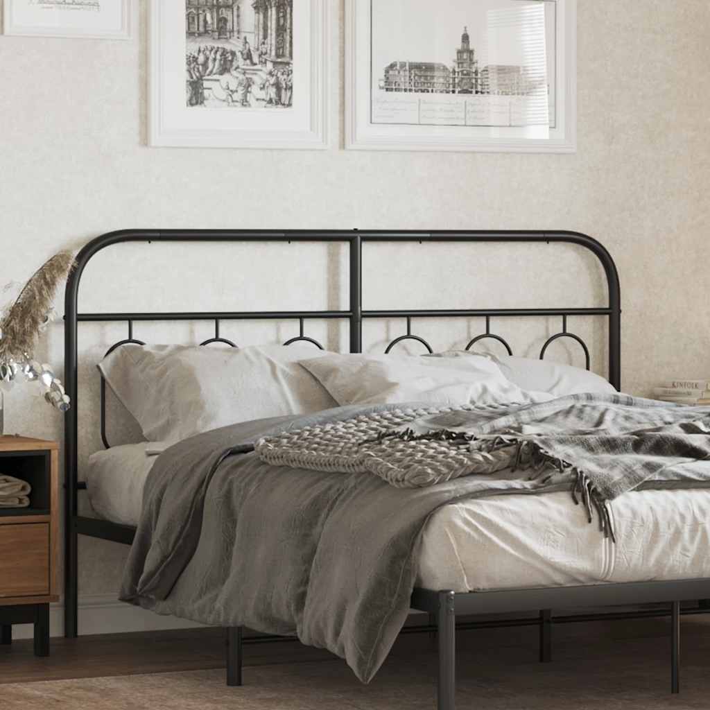 Metal Replace Headboard Black 150 cm