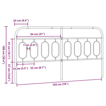 Metal Replace Headboard Black 193 cm