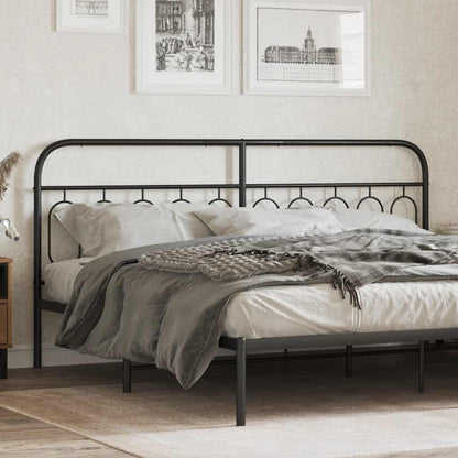 Metal Replace Headboard Black 200 cm