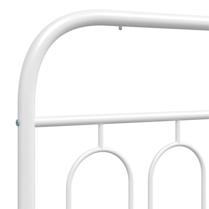 Metal Bed Frame without Mattress with Headboard White 183x213cm
