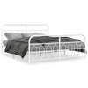 Metal Bed Frame without Mattress with Footboard White 193x203cm