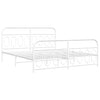 Metal Bed Frame without Mattress with Footboard White 193x203cm