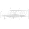 Metal Bed Frame without Mattress with Footboard White 193x203cm