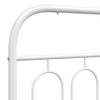 Metal Bed Frame without Mattress with Footboard White 193x203cm