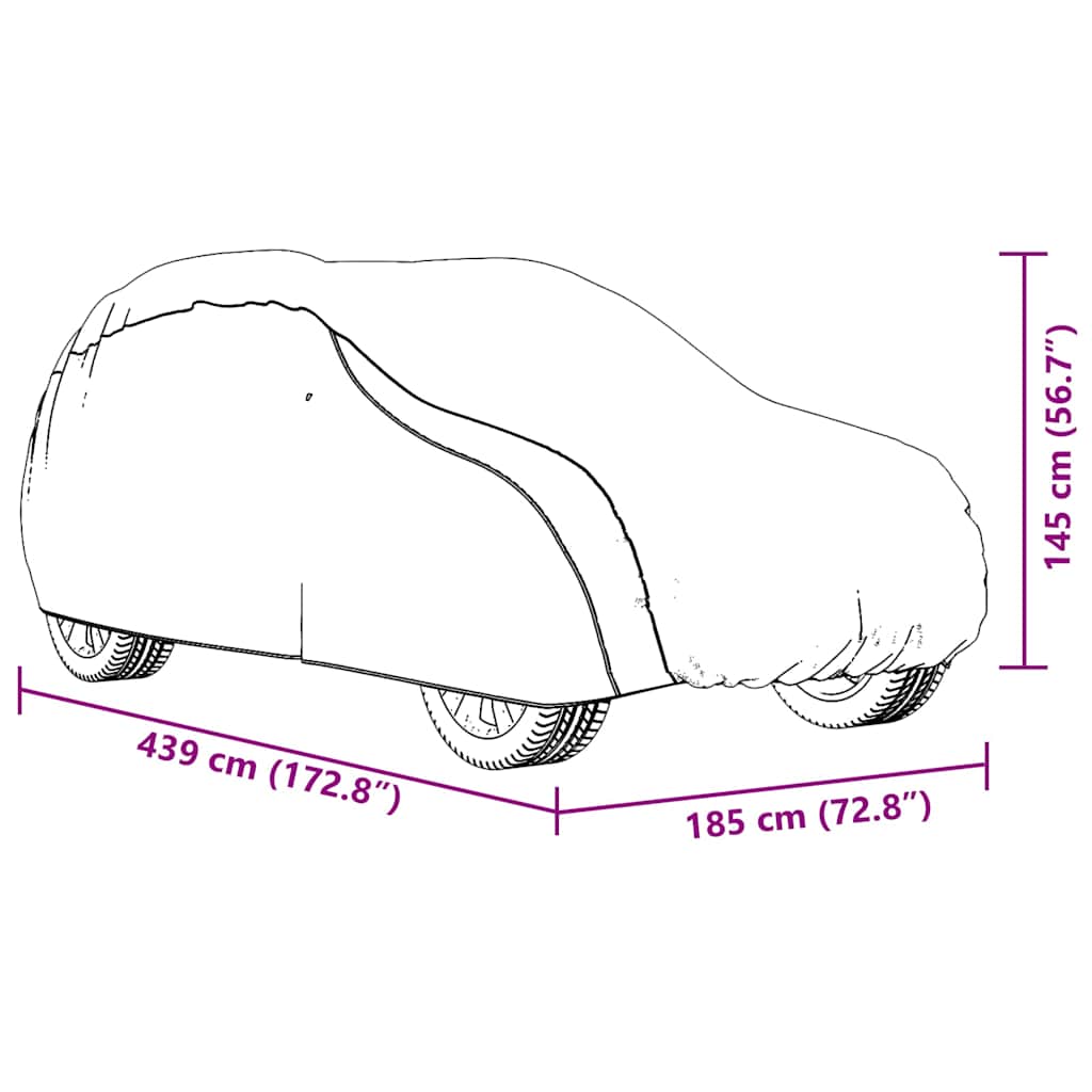 Car Cover for SUV with Buckle Straps Full Silver M