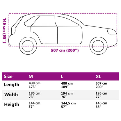 Car Cover for SUV with Buckle Straps Full Silver XL