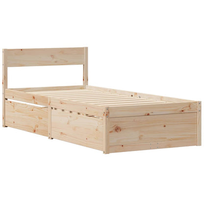 Bed Frame without Mattress 90x200 cm Solid Wood Pine