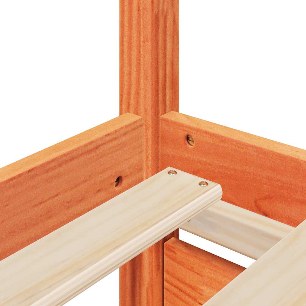 Bed Frame without Mattress Wax Brown 75x190 cm Small Single Solid Wood Pine