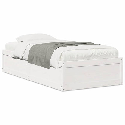 Bed Frame without Mattress White 90x200 cm Solid Wood Pine