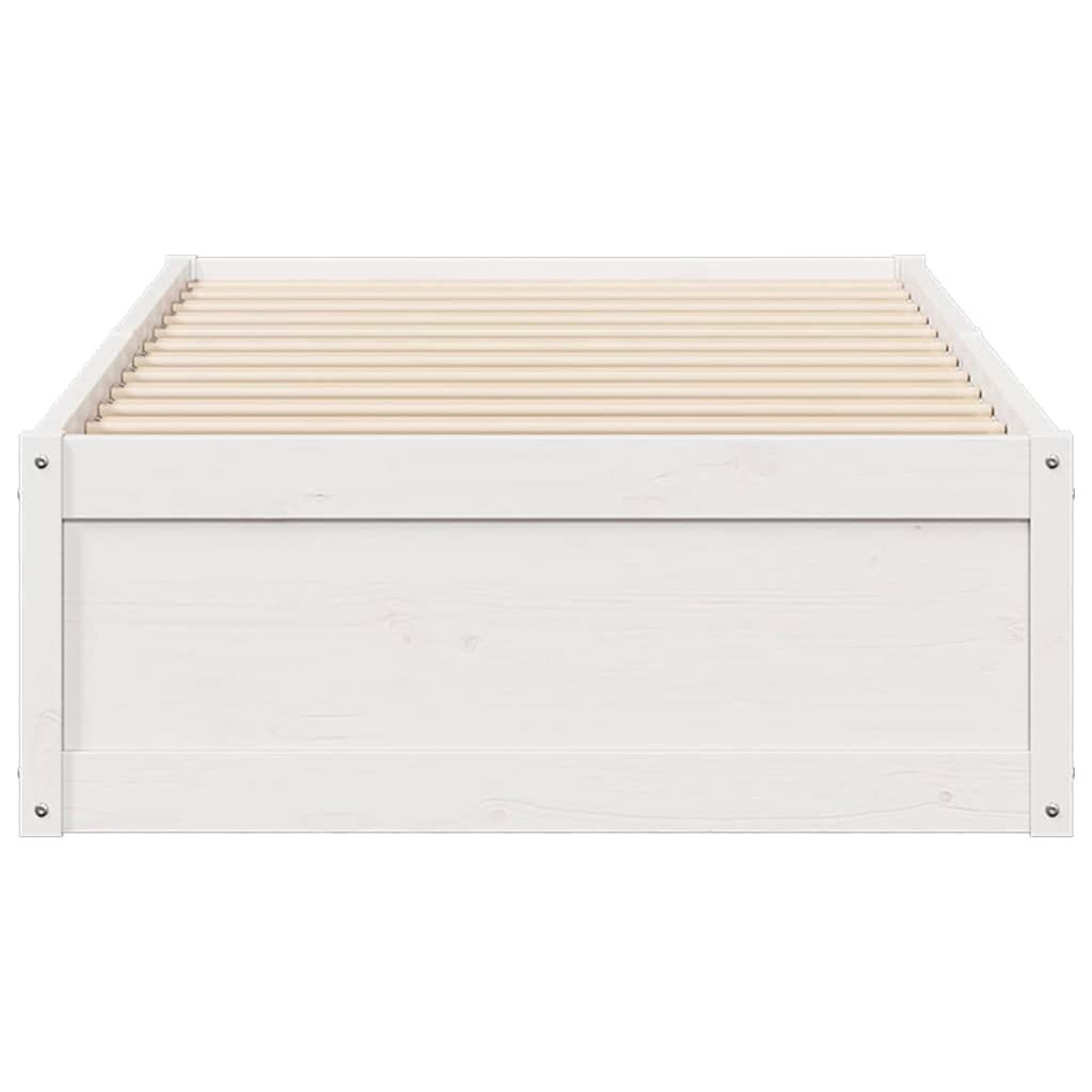 Bed Frame without Mattress White 90x200 cm Solid Wood Pine