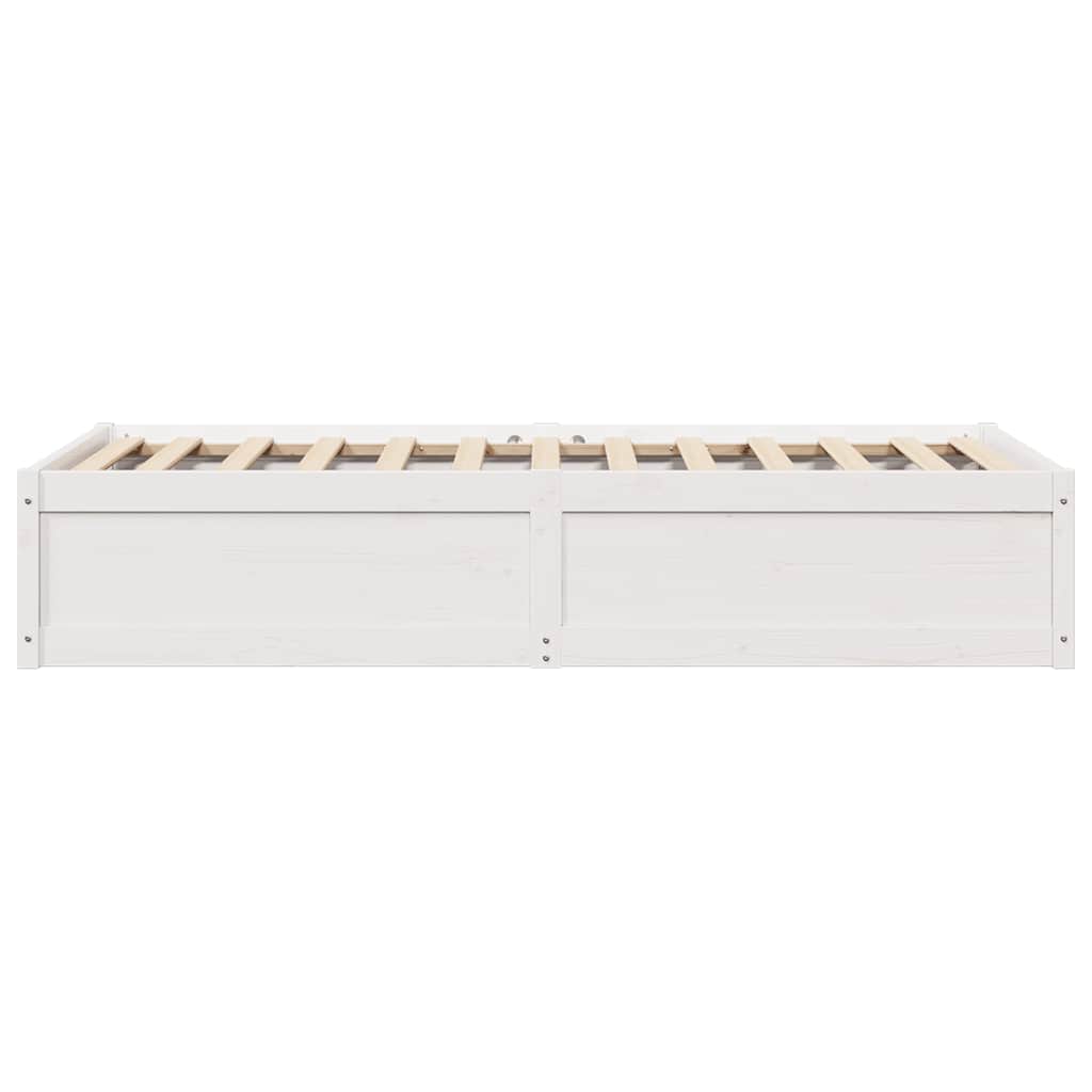 Bed Frame without Mattress White 90x200 cm Solid Wood Pine