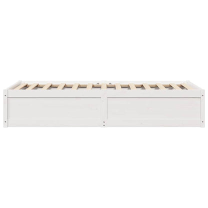 Bed Frame without Mattress White 90x200 cm Solid Wood Pine