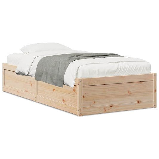 Bed Frame without Mattress 75x190 cm Small Single Solid Wood Pine