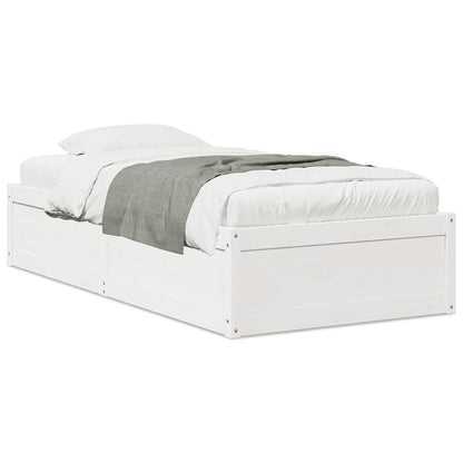Bed Frame without Mattress White 75x190 cm Small Single Solid Wood Pine