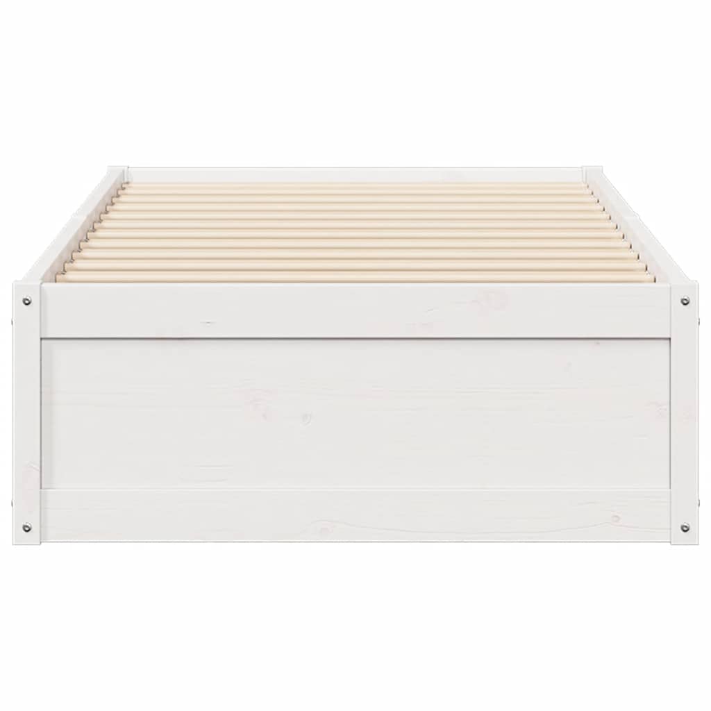 Bed Frame without Mattress White 75x190 cm Small Single Solid Wood Pine