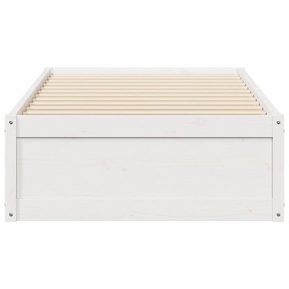 Bed Frame without Mattress White 75x190 cm Small Single Solid Wood Pine