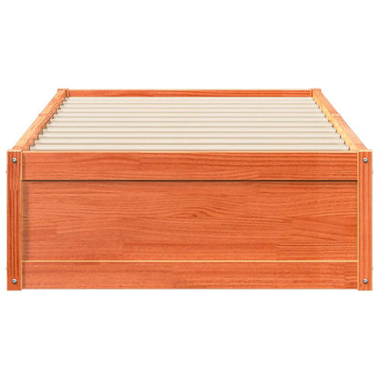 Bed Frame without Mattress Wax Brown 75x190 cm Small Single Solid Wood Pine