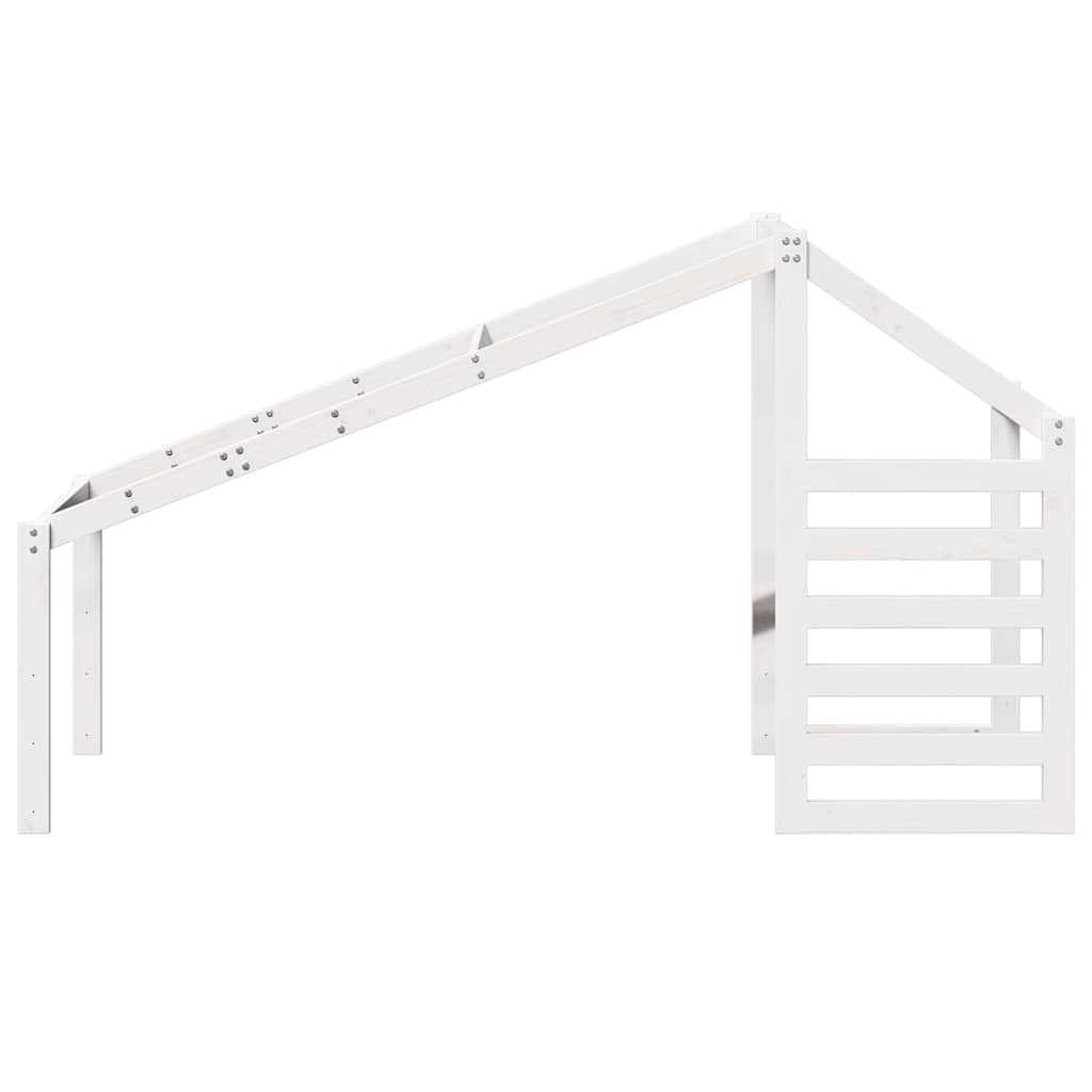 Kids' Bed Roof White 198x87x113 cm Solid Wood Pine