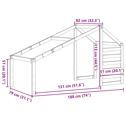 Kids' Bed Roof 188x82x113 cm Solid Wood Pine