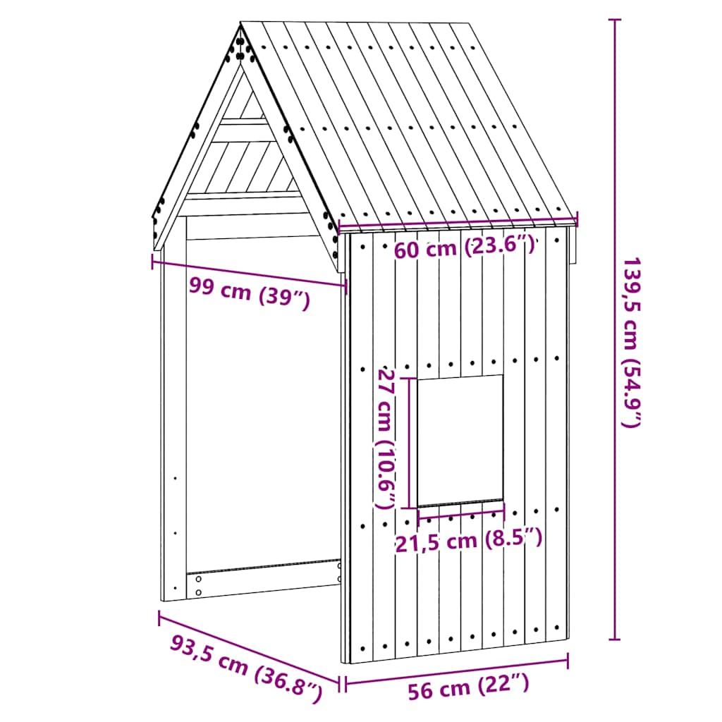 Kids' Bed Roof White 60x99x139.5 cm Solid Wood Pine