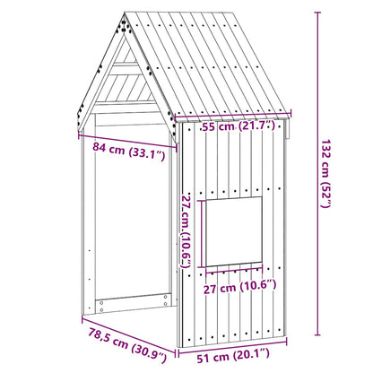 Kids' Bed Roof White 55x84x132 cm Solid Wood Pine