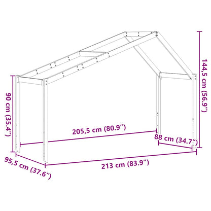 Kids' Bed Roof 213x95.5x144.5 cm Solid Wood Pine