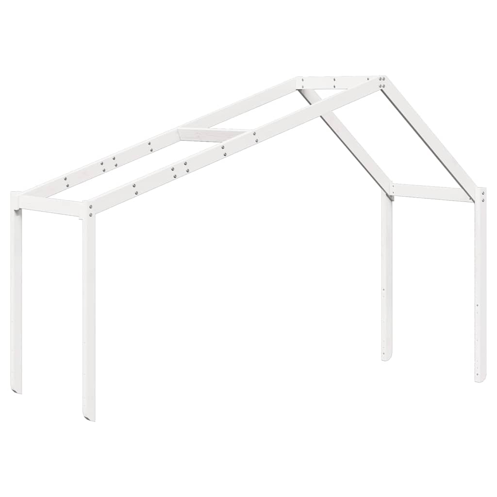 Kids' Bed Roof White 203x95.5x142 cm Solid Wood Pine