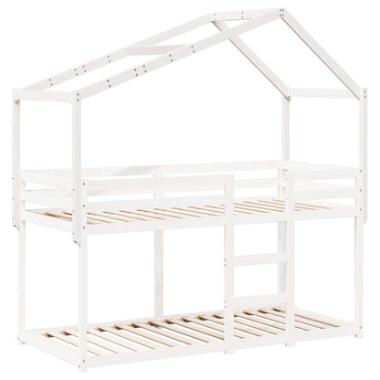 Kids' Bed Roof White 203x95.5x142 cm Solid Wood Pine