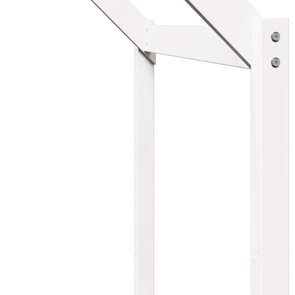 Kids' Bed Roof White 203x95.5x142 cm Solid Wood Pine