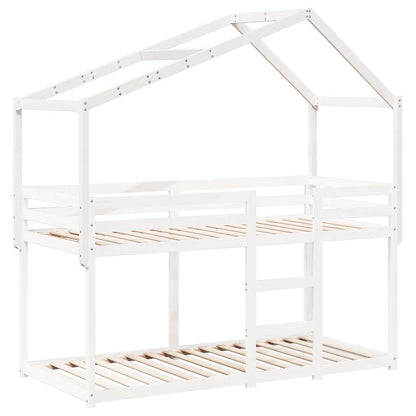 Kids' Bed Roof White 203x80.5x142 cm Solid Wood Pine
