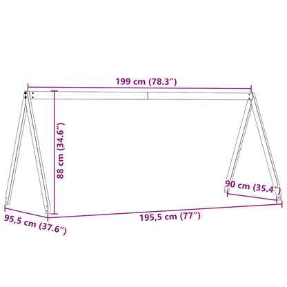 Kids' Bed Roof White 199x95.5x88 cm Solid Wood Pine