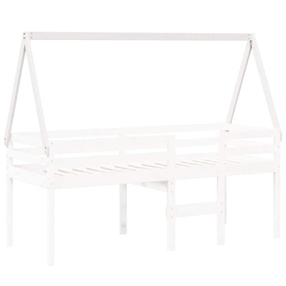 Kids' Bed Roof White 199x80.5x88 cm Solid Wood Pine