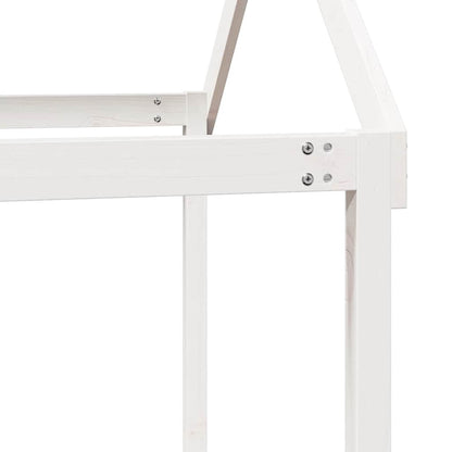 Kids' Bed Roof White 207x95.5x159 cm Solid Wood Pine