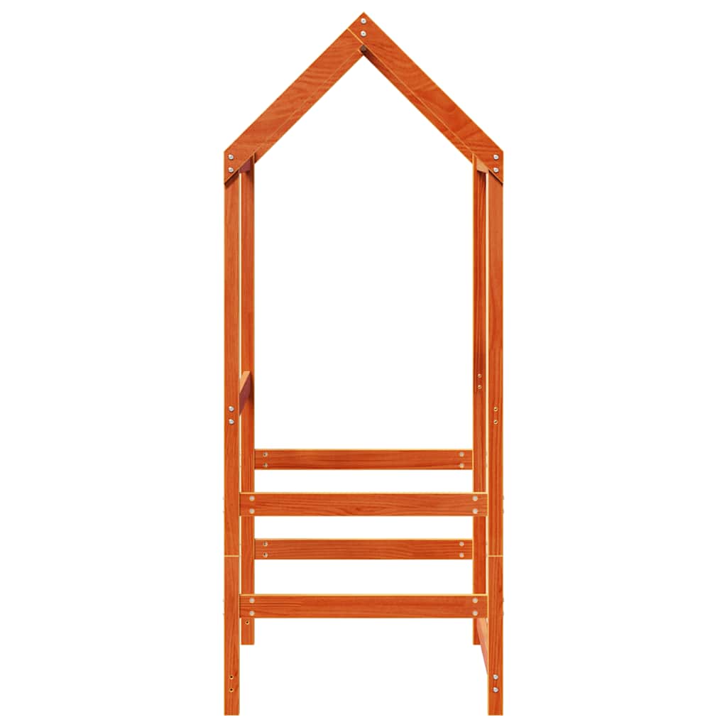 Kids' Bed Roof Wax Brown 108x70x176.5 cm Solid Wood Pine