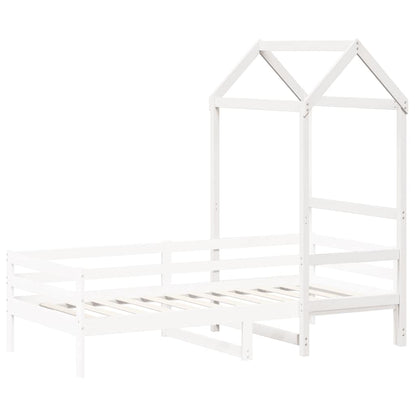 Kids' Bed Roof White 98x70x176.5 cm Solid Wood Pine
