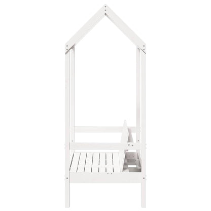 Bench with Roof White 117.5x70x176.5 cm Solid Wood Pine
