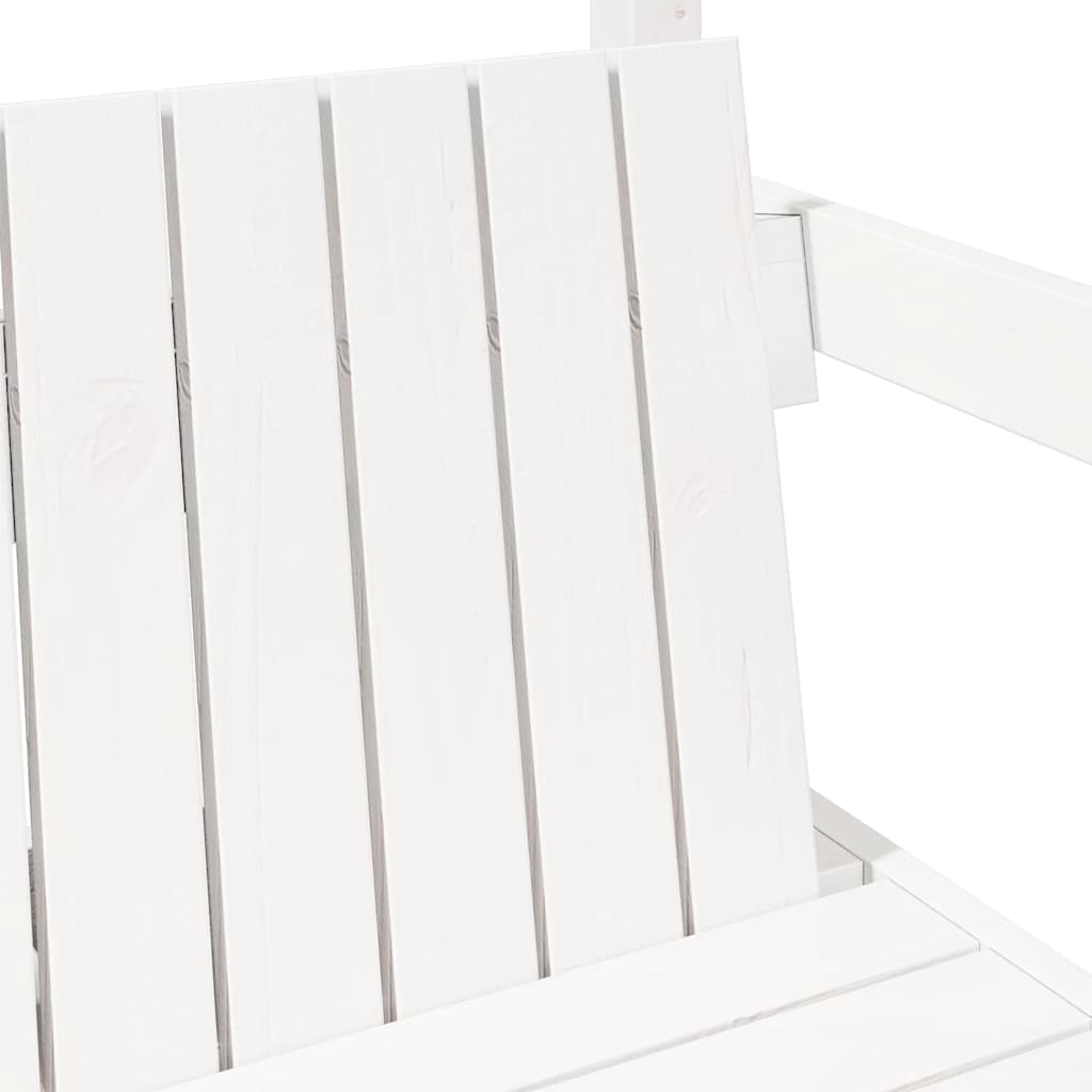 Bench with Roof White 117.5x70x176.5 cm Solid Wood Pine