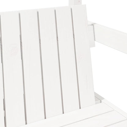 Bench with Roof White 117.5x70x176.5 cm Solid Wood Pine