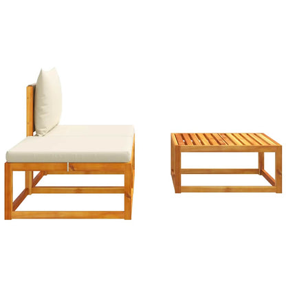 3 Piece Garden Sofa Set with Cushions Wood Acacia&Rope